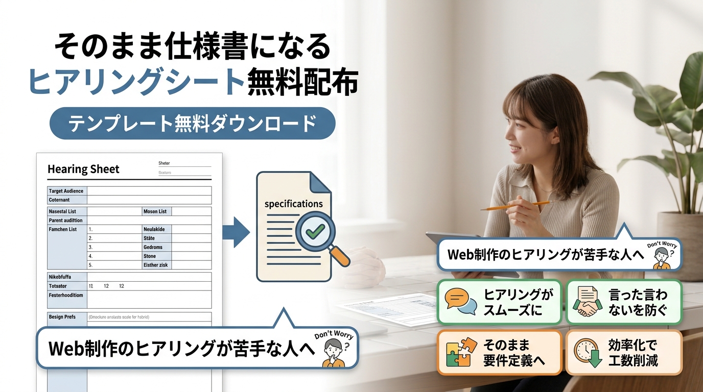 そのまま仕様書になるヒアリングシート無料配布