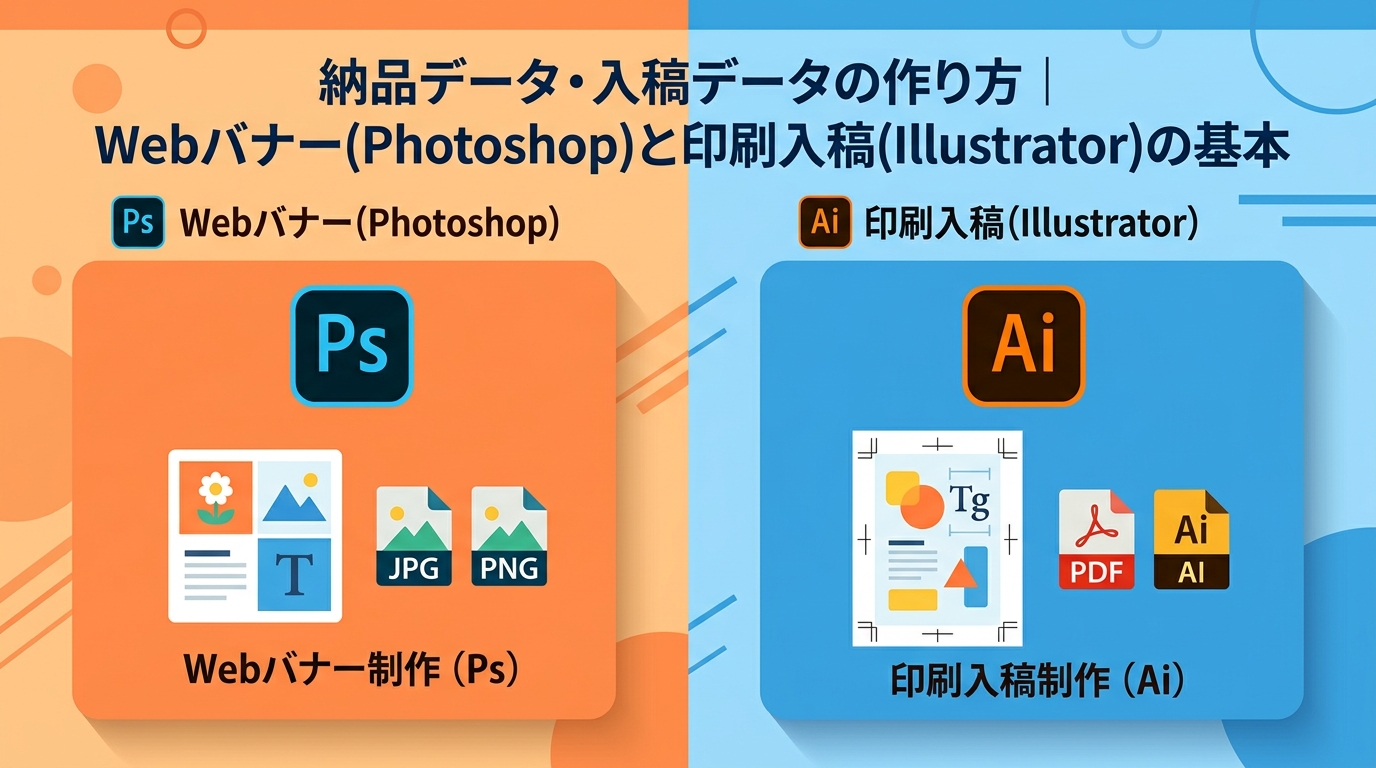 納品データ・入稿データの作り方｜Webバナー(Photoshop)と印刷入稿(Illustrator)の基本